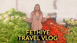 FETHIYE WEEKLY MARKET + TRADITIONAL TURKISH FOOD EXPERIENCE  TURKEY TRAVEL VLOG