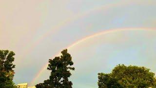 Double rainbow spotted after heavy rain