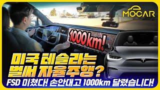 미국 테슬라는 진짜 자율주행? 손 안대고 FSD 1000km 달려봤습니다!