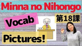 L18 Vocabulary Minna no Nihongo with Pictures | Memorize Japanese words with pictures