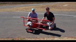 25cc 1/4 scale Fokker Triplane flown by Tristan at the PRF Fly-In 2024 (4K)