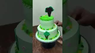 jangal tree design step cake #shortvideo #ytshortsvideo #viral ##sandeep cake design ##