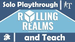 Rolling Realms Board Game - Solo Playthrough and Teach - Par for the Course?