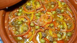 Recette facile Tajine de Kefta  pommes de terre, poivrons et olives