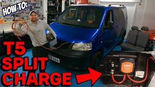 INSTALLING a Simply SPLIT CHARGE Leisure Battery kit to a T5 TRANSPORTER Camper Conversion!