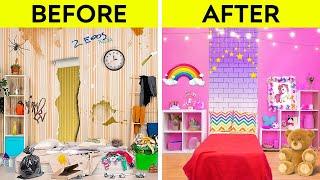 AWESOME ROOM MAKEOVER || We Built Our Dream House! Genius DIY Ideas and Crafts by 123 GO!