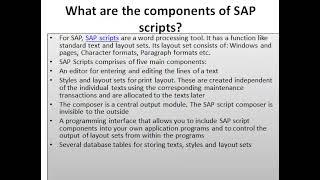 What are the components of SAP scripts?