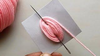 Amazing 4 Beautiful Woolen yarn flower making ideas with Paper | Easy Sewing Hack