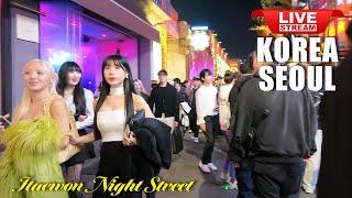 Korea Travel | Seoul Live Tour | Fantastic Korean Night Street Itaewon | Walking Tour Seoul Night