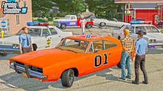 DUKES OF HAZZARD! BO STOPS A BANK ROBBER & RUNS FROM ROSCO!