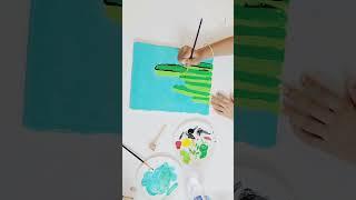 Easy Cactus Painting for kids  An Art class by #neeldeepscreations