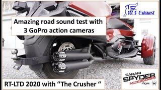 RLS Exhaust Crusher series - Road sound test with 3 Gopro - RT LTD 2020 - The Spyder Shop