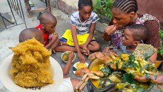 Authentic African village cooking | Rivers Native SEA food  in the village