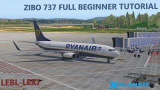 X-Plane 11 - Zibo 737 - Full flight tutorial from cold and dark