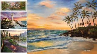 Easy beach painting tutorial | Learn how to paint "At The Beach" with oil paints