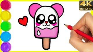 How to draw colour ice cream  step by step drawing for beginners to advanced level skills.