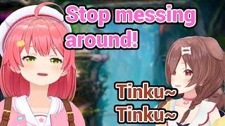 Miko Couldn't Stop Laughing Watching Korone Do TinkuTinku in Split Fiction