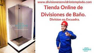 División de baño con sistema en escuadra en acero inoxidable - Ingevidrios