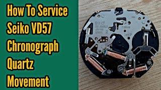 How To Service Seiko VD57 Quartz Chronograph Watch Movement | Watch Repair Channel