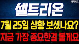 셀트리온 주가 전망. 7월 25일 보셨나요? 증시는 심상치 않지만, 확실히 말씀 드릴게요.