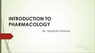 Introduction to Pharmacology | What is Pharmacology? | Pharmacology Lectures for Medical Students