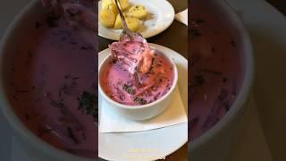 Beets Soup in Vilnius ️#travel #vilnius #lithuania #europe #food #eat #pray #beetroot #soup #love