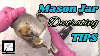 Mason Jar Painting Ideas – VINTAGE Paint Effect (How to paint Glass)