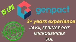 Genpact 3 Years Interview Experience | Java | Spring Boot | Microservices | SQL