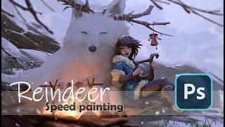 reindeer speed painting (Time-lapse)