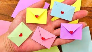 How to fold Easy Origami Envelope - Sticky Note Origami Easy Envelope - Mini Origami Heart Envelope