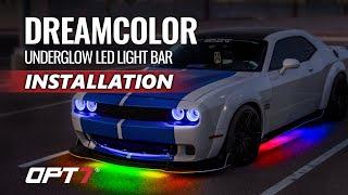 OPT7 DreamColor Chasing Underglow LED Light Kit Installation on Dodge Challenger