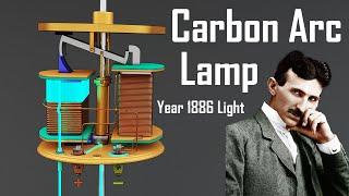 Carbon Arc Lamp designed by Nikola tesla | Carbon Arc Lamp working | carbon arc lamp animation