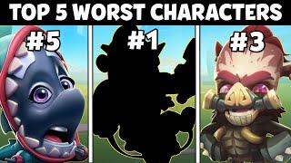 Top 5 Worst Characters  | Zooba