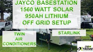 Jayco Basestation 1560watt Solar,950ah lithium MONSTER off grid setup Starlink dual Air Conditioners