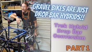 Flat bar gravel bike gets TRANSFORMED into a drop bar hybrid! TREK Gravel Bike Conversion - Part 1