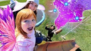 PiRATE Present Day!!  Dad Surprises Adley & Mom with Gold Gifts! Beach Party Fun for Fairy Friends