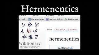 Wandering to "Hermeneutics" A SeaMonkey Browsplay of the Wiktionary Page "Hermeneutics"