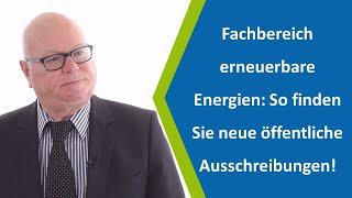 Öffentliche Ausschreibungen finden: Beispiel erneuerbare Energien