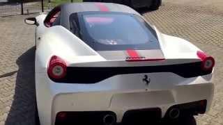 Ferrari 458 speciale Fullcarwrap foliert in matt diamond white und rot-orange-chrom-matt