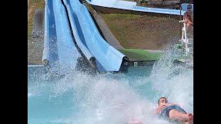 Water Slide FAIL - Crash Into Pool Wall