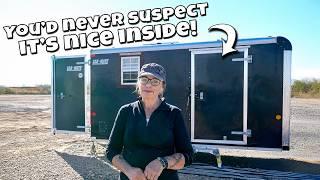 She converted a cargo trailer into a tiny home for $7k - & it's cute!