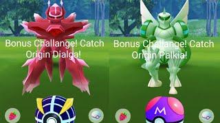 Shiny Origin "Dialga & Palkia" raids started in pokemongo...