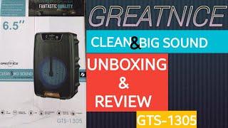 GREATNICE GTS-1305 Blutooth speaker Unboxing and review