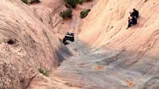 Climbing Hells Gate on Hells Revenge Trail in Moab Utah with our Polaris RZR XP1000