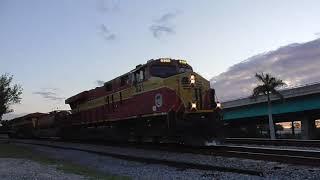 DOUBLE LNG On FEC Freight Train 208-23 Plus Amtrak At Deerfield Beach 3-23-24