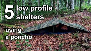 5 low profile shelters - Military poncho