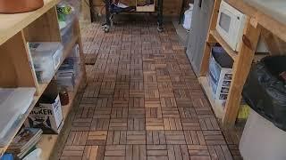 Review on Interlocking Deck Tiles in a 12 x 12 inch Snap Together Wood Flooring | Outdoor Kitchen