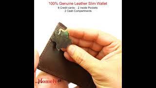 Genuine Leather Brown Slim Wallet - Homely.pk