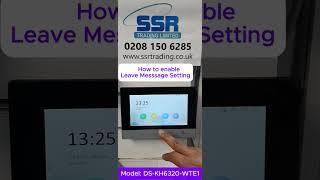 How to Enable the Leave Message Setting on a Hikvision Indoor Station.
