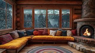 Wooden cabin winter wonderland | Instant Sleep Aid With The Comforting Ambiance of Fireplace